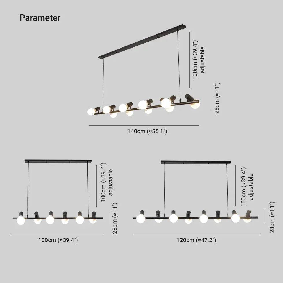 Long Light Bulb Black Industrial Chandelier for Home Decor | Rebooters - Rebooters