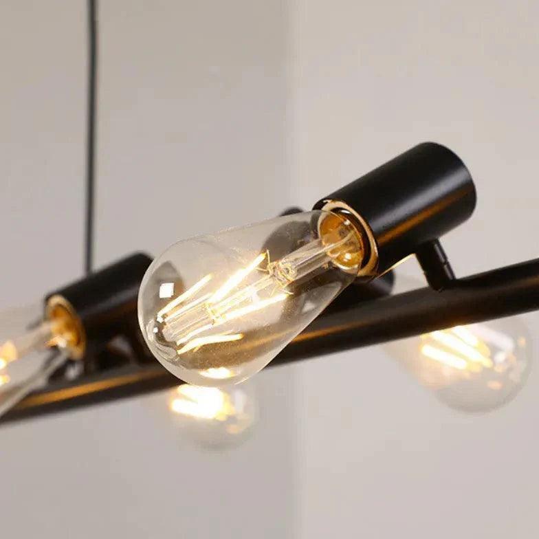 Long Light Bulb Black Industrial Chandelier for Home Decor | Rebooters - Rebooters