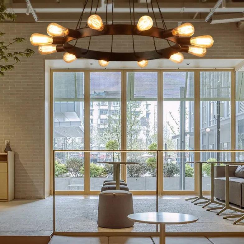 Iron Ring Light Bulb LED Vintage Chandelier for Home Decor | Rebooters - Rebooters