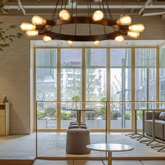 Iron Ring Light Bulb LED Vintage Chandelier for Home Decor | Rebooters - Rebooters