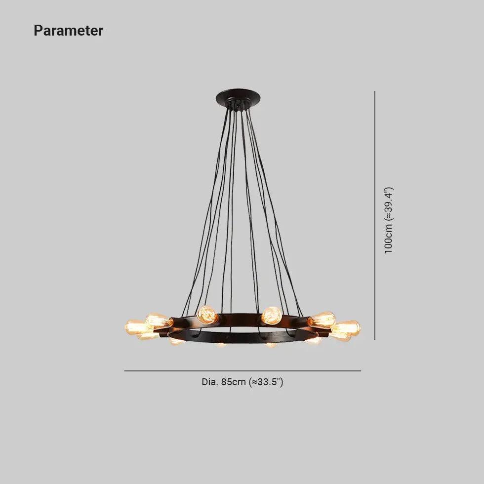 Iron Ring Light Bulb LED Vintage Chandelier for Home Decor | Rebooters - Rebooters