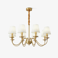 Multi-Light White Shade Gold Vintage Chandelier Pendant Light | Rebooters - Rebooters