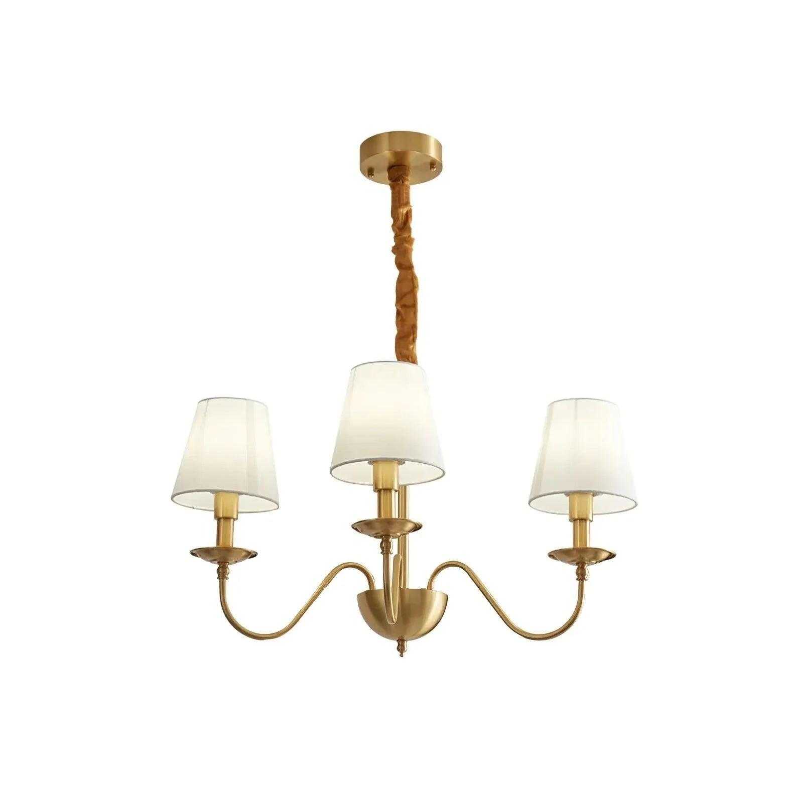 Multi-Light White Shade Gold Vintage Chandelier Pendant Light | Rebooters - Rebooters