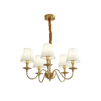Multi-Light White Shade Gold Vintage Chandelier Pendant Light | Rebooters - Rebooters
