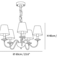 Multi-Light White Shade Gold Vintage Chandelier Pendant Light | Rebooters - Rebooters