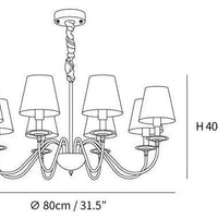 Multi-Light White Shade Gold Vintage Chandelier Pendant Light | Rebooters - Rebooters