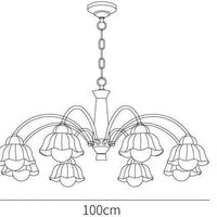 Flower-Shaped White Shade Vintage Wooden Chandelier Pendant | Rebooters - Rebooters
