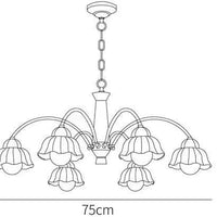 Flower-Shaped White Shade Vintage Wooden Chandelier Pendant | Rebooters - Rebooters