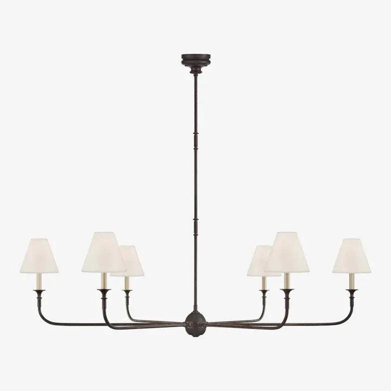 Six-Light White Shade Vintage Chandelier for Elegant Spaces | Rebooters - Rebooters