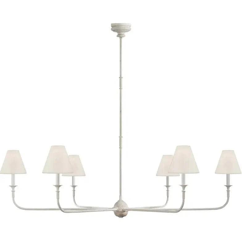 Six-Light White Shade Vintage Chandelier for Elegant Spaces | Rebooters - Rebooters