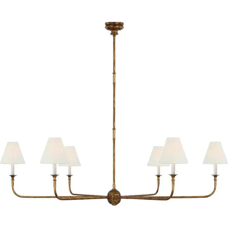 Six-Light White Shade Vintage Chandelier for Elegant Spaces | Rebooters - Rebooters