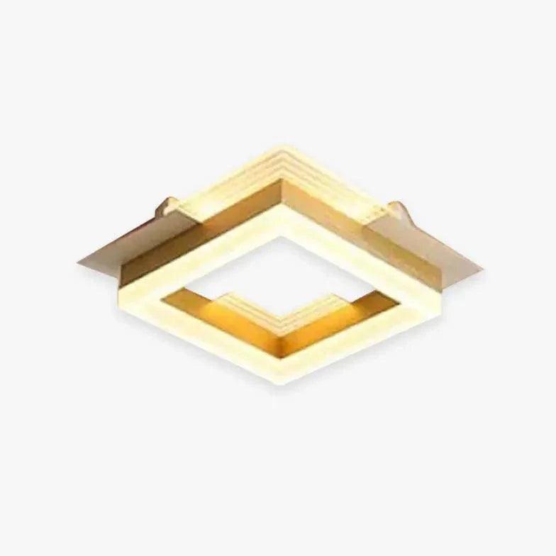 Square Gold Modern Corridor Ceiling Light for Indoor Use - Rebooters