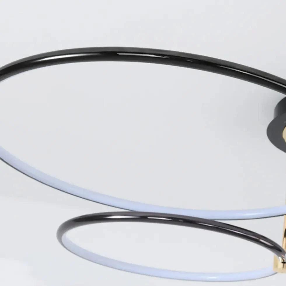 Multi-light Ring Modern Black LED Ceiling Light Fixture - Rebooters