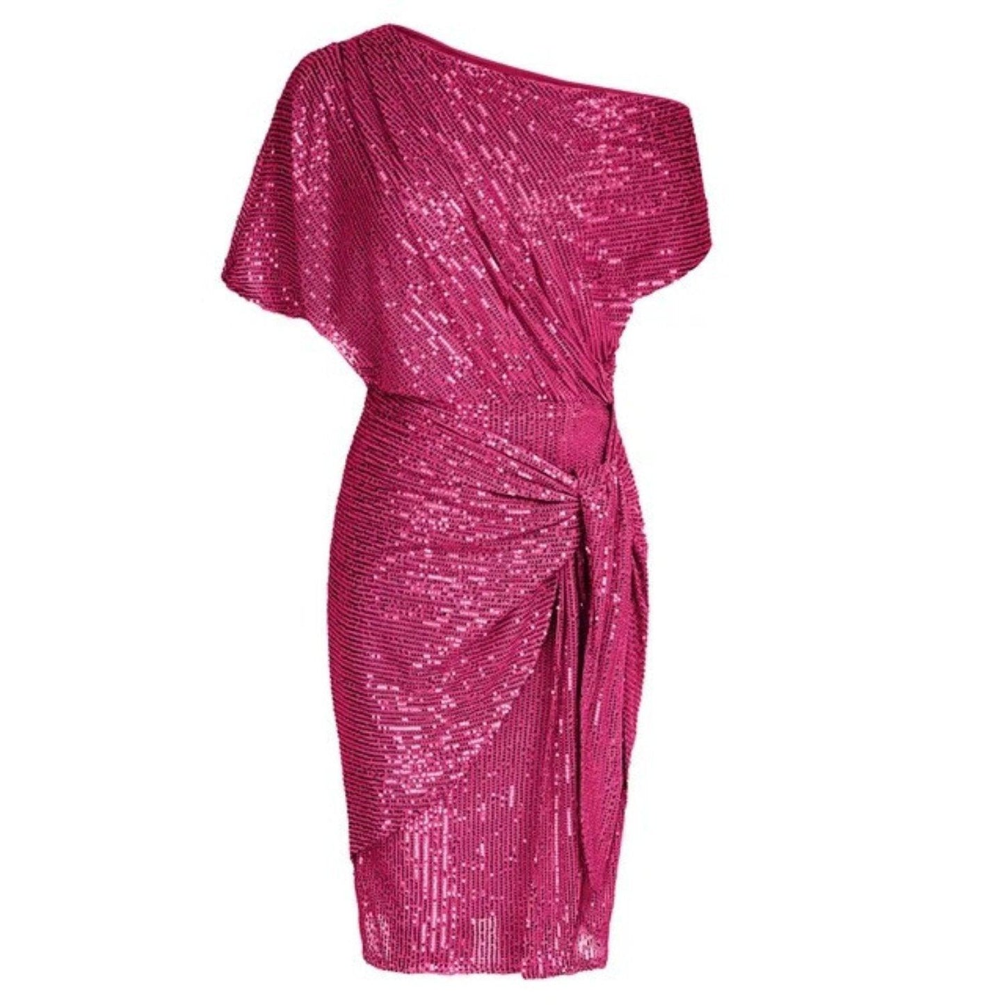Womens Asymmetric Glitter Cocktail Dress with Sequins Shine - Rebooters -Women's Dresses
