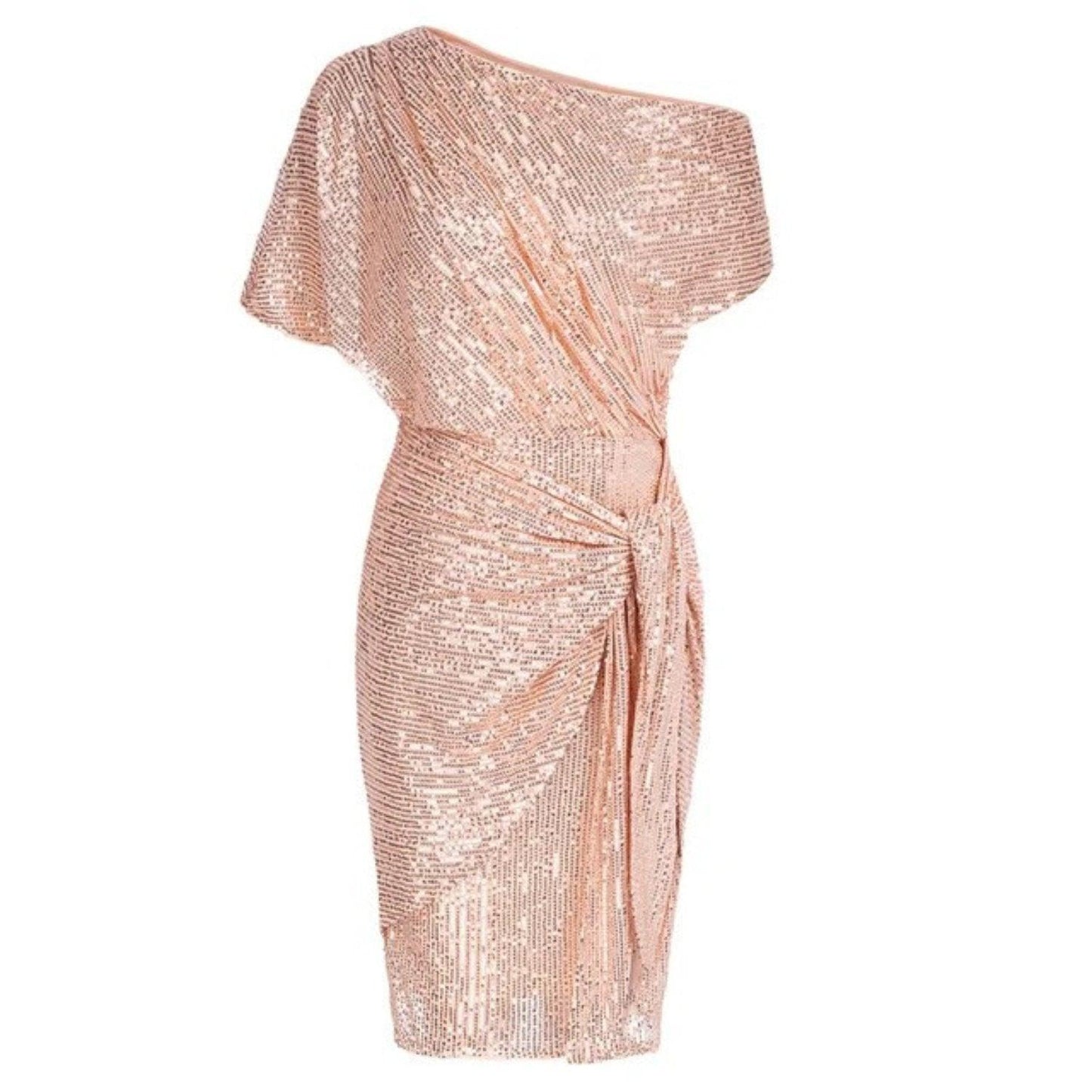 Womens Asymmetric Glitter Cocktail Dress with Sequins Shine - Rebooters -Women's Dresses