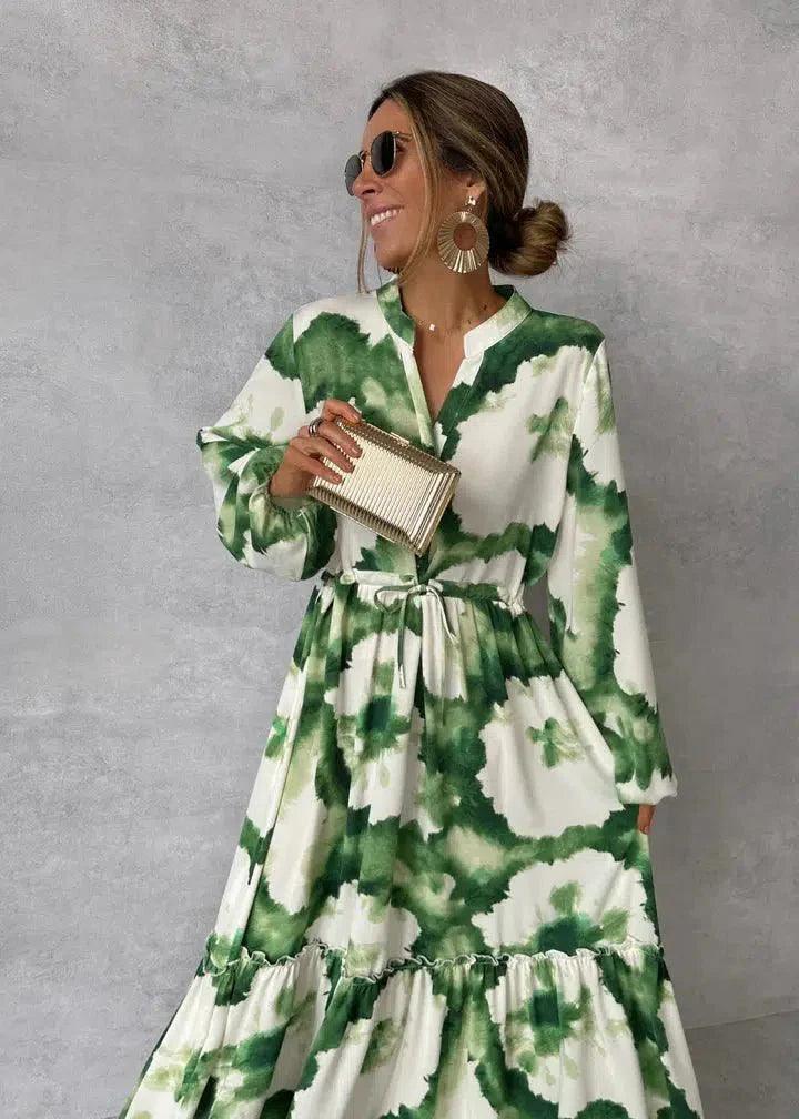 Womens Boho Tie-Dye Maxi Dress for Casual Elegance - Rebooters -Women's Dresses