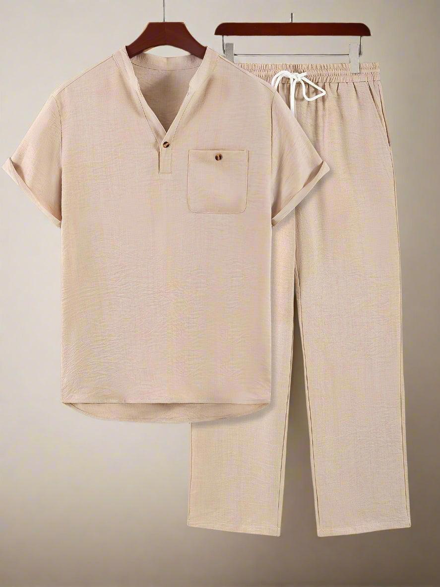Comfortable Solid Color Casual Men Set for Summer Rebooters - mens 2 piece set