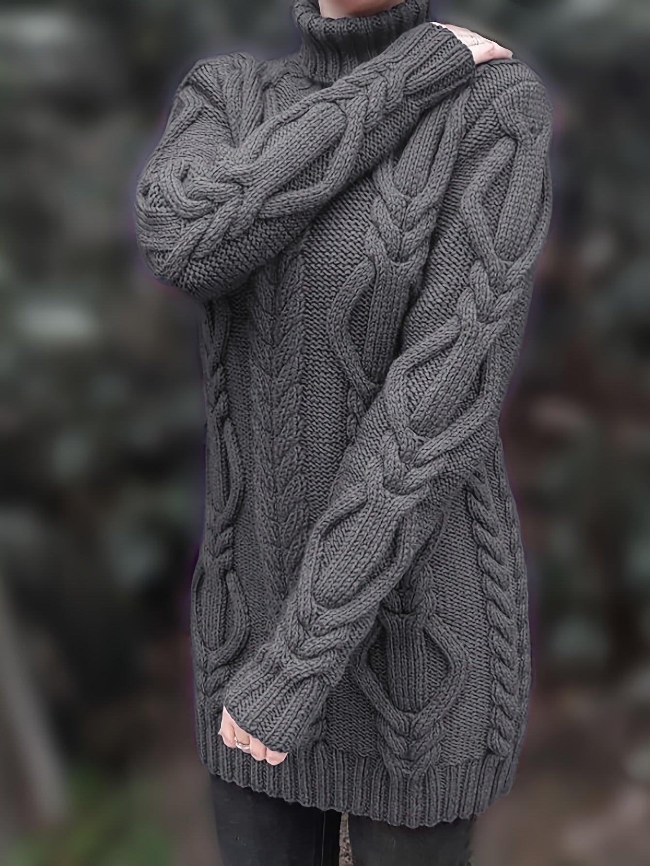 Womens Cozy Chunky Cable Knit Sweater for Ultimate Comfort - Rebooters