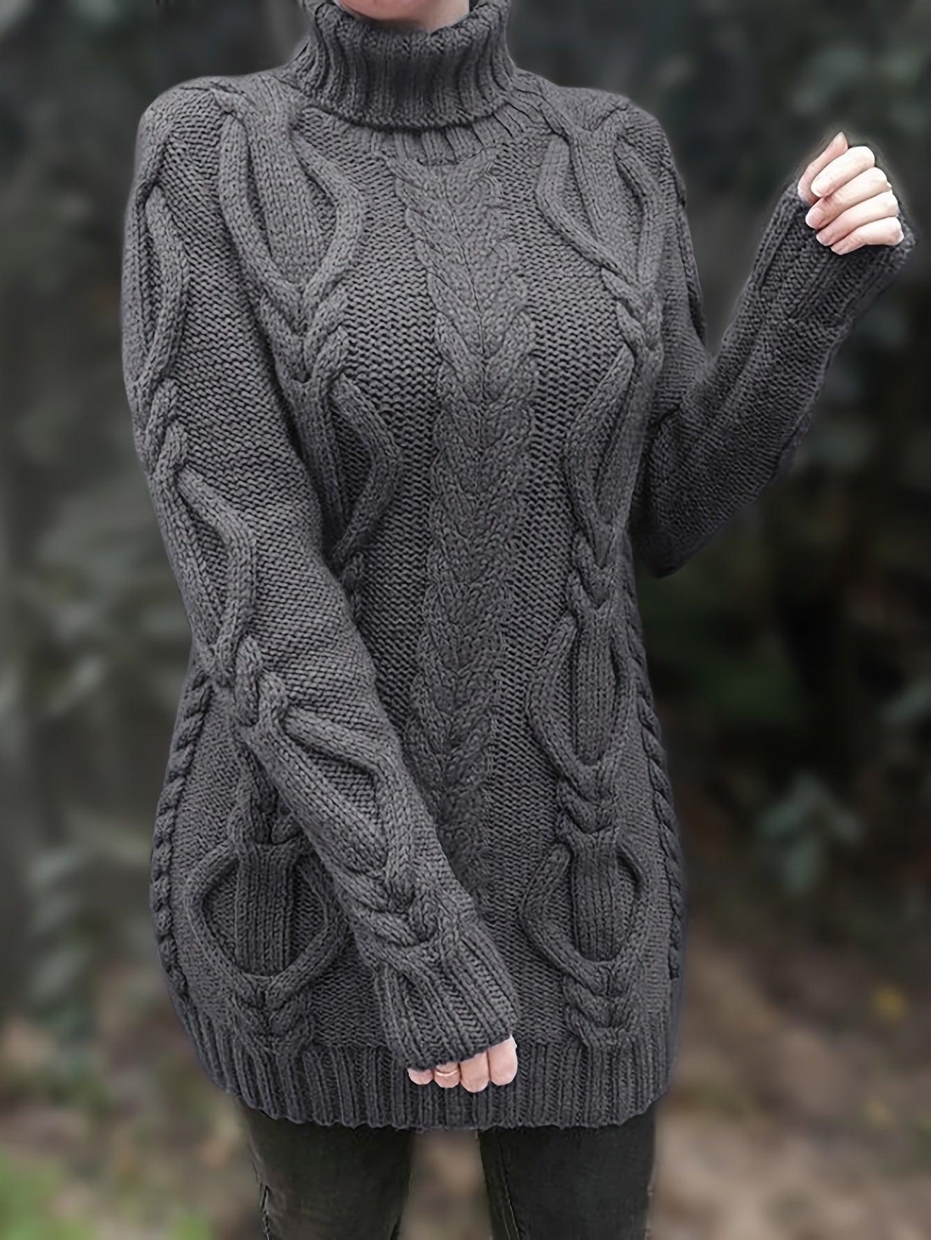 Womens Cozy Chunky Cable Knit Sweater for Ultimate Comfort - Rebooters