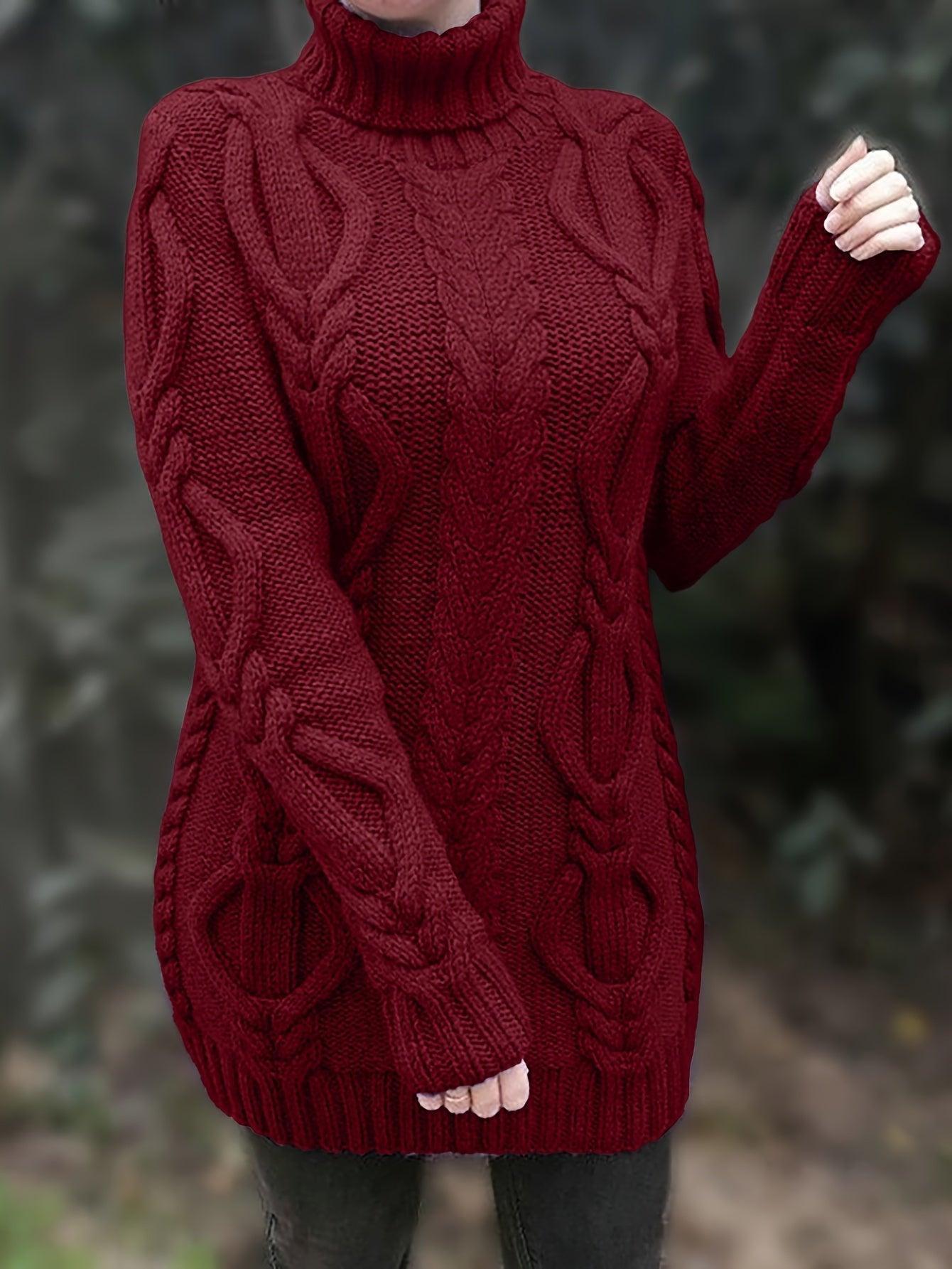 Womens Cozy Chunky Cable Knit Sweater for Ultimate Comfort - Rebooters