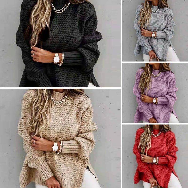 Womens Cozy Chunky Knit Sweater in Vibrant Red Style - Rebooters