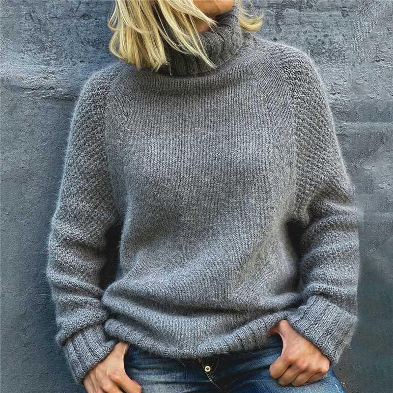 Womens Cozy Chunky Knit Turtleneck Sweater in Mustard - Rebooters