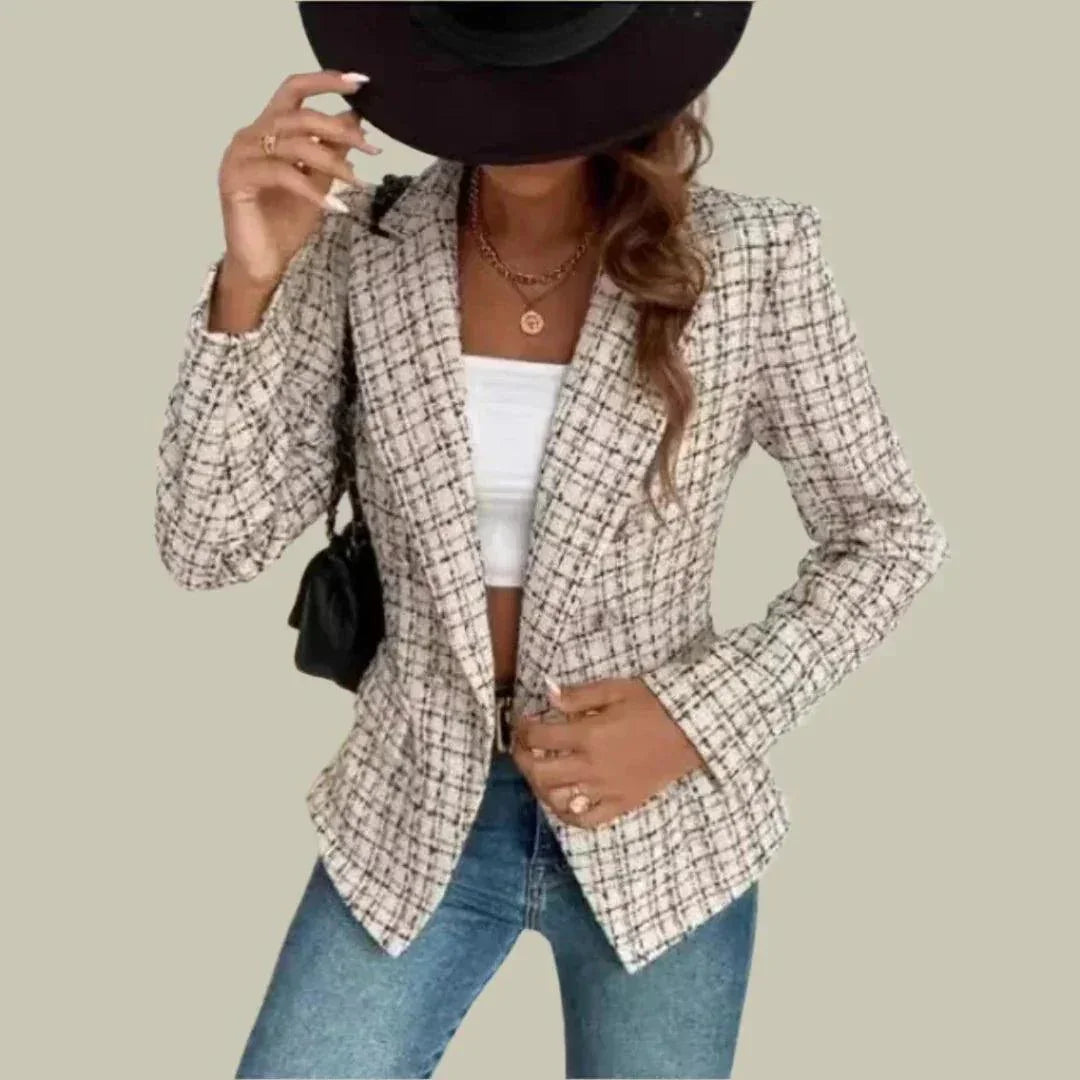 Womens Timeless Tweed Blazer for Effortless Elegance - Rebooters