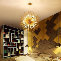 Star-Shaped Long Needle Gold Modern Chandelier for Home | Rebooters - Rebooters
