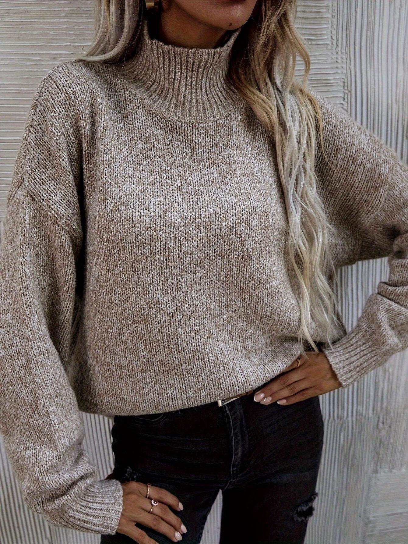 Womens Snug Beige Turtleneck Sweater for Ultimate Comfort - Rebooters