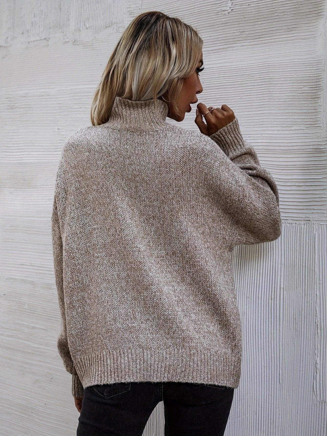Womens Snug Beige Turtleneck Sweater for Ultimate Comfort - Rebooters