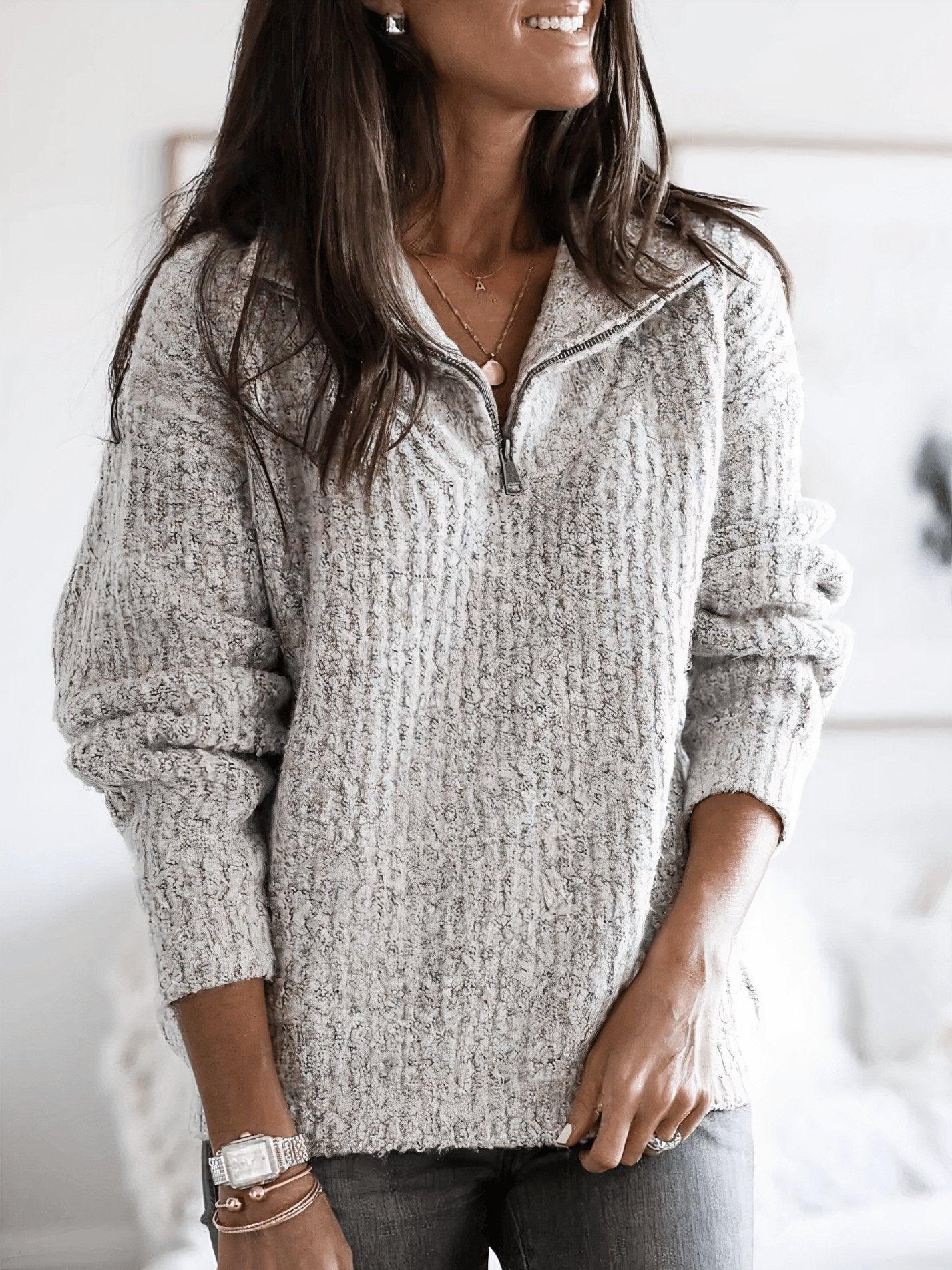 Womens Ultra-Comfort Half-Zip Pullover Sweater for Cozy Style - Rebooters