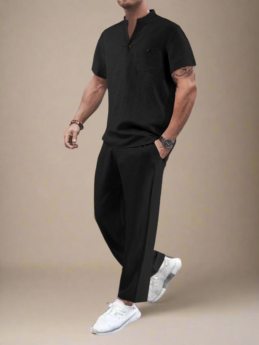 Comfortable Solid Color Casual Men Set for Summer Rebooters - mens 2 piece set