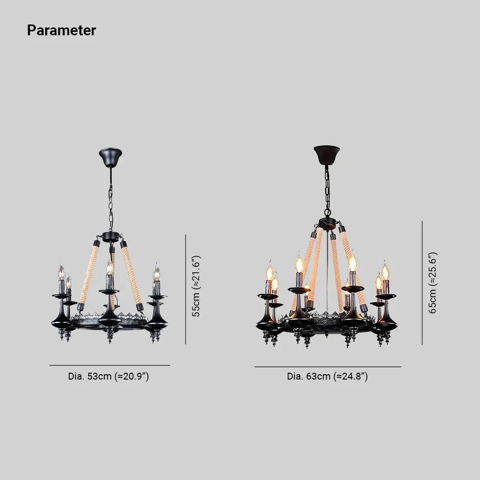 Crown Candle Black Vintage Chandelier for Indoor Spaces | Rebooters - Rebooters