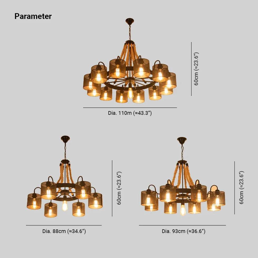 Disc-Shaped Black Rope Industrial Pendant Light Fixture | Rebooters - Rebooters