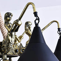 Natural Funnel Black Vintage Chandelier for Dining Room | Rebooters - Rebooters