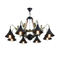 Natural Funnel Black Vintage Chandelier for Dining Room | Rebooters - Rebooters