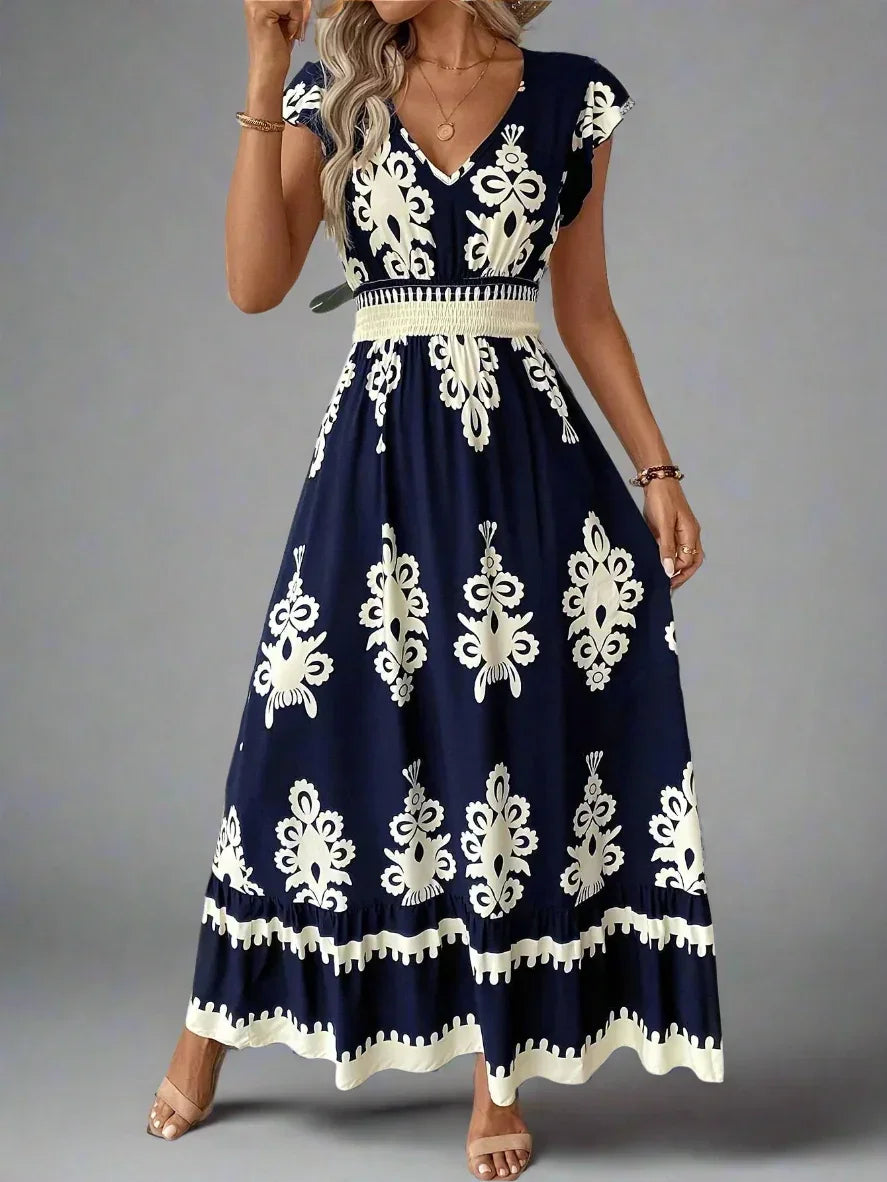 Elegant Women's Maxi Dress with Flowy Bohemian Style Rebooters Maxi Women's Dresses