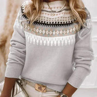 Womens Charming Fair Isle Knit Sweater for Cozy Comfort - Rebooters