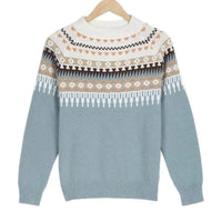 Womens Charming Fair Isle Knit Sweater for Cozy Comfort - Rebooters