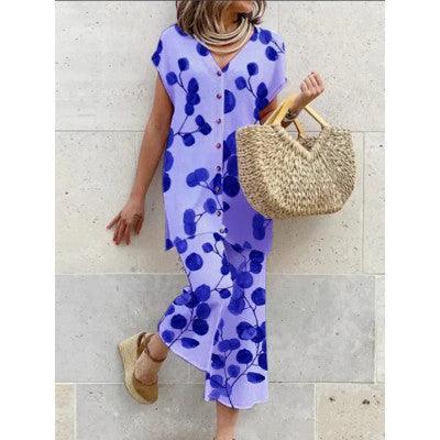 Heidi Women's Long Dress with Botanical Print Rebooters Maxi Women's Dresses
