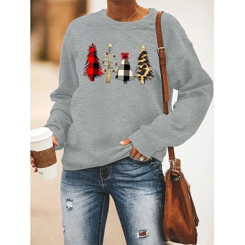 Womens Cozy Holiday Spirit Christmas Tree Sweatshirt - Rebooters