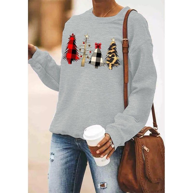 Womens Cozy Holiday Spirit Christmas Tree Sweatshirt - Rebooters
