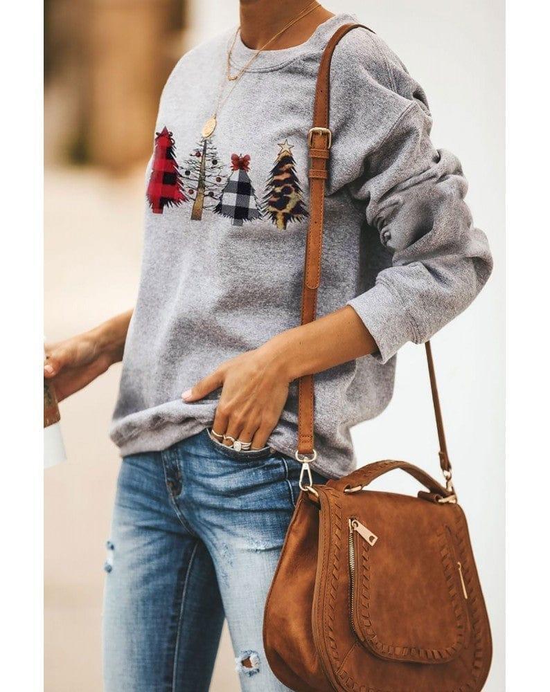 Womens Cozy Holiday Spirit Christmas Tree Sweatshirt - Rebooters