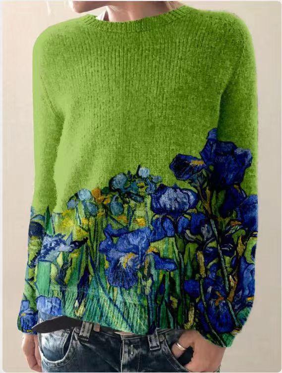 Womens Charming Floral Knit Sweater for Effortless Style - Rebooters