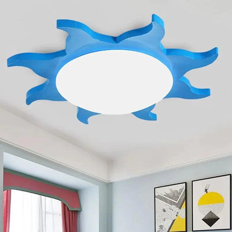 Multi-Color Sunflower Shaped Bedroom Ceiling Light Fixture - Rebooters