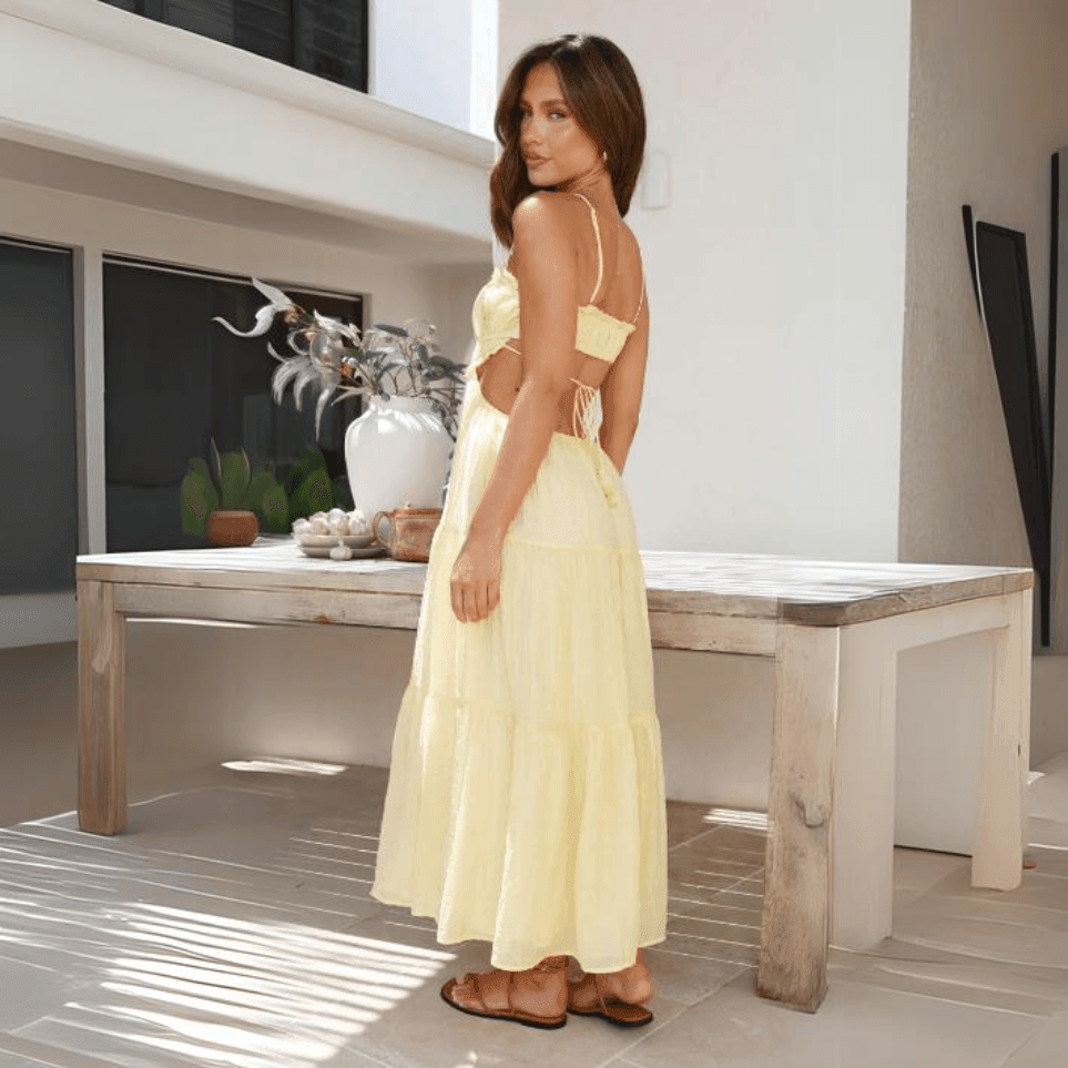 Amina Women's Maxi Dress with Sweetheart Neckline Rebooters Maxi Women's Dresses