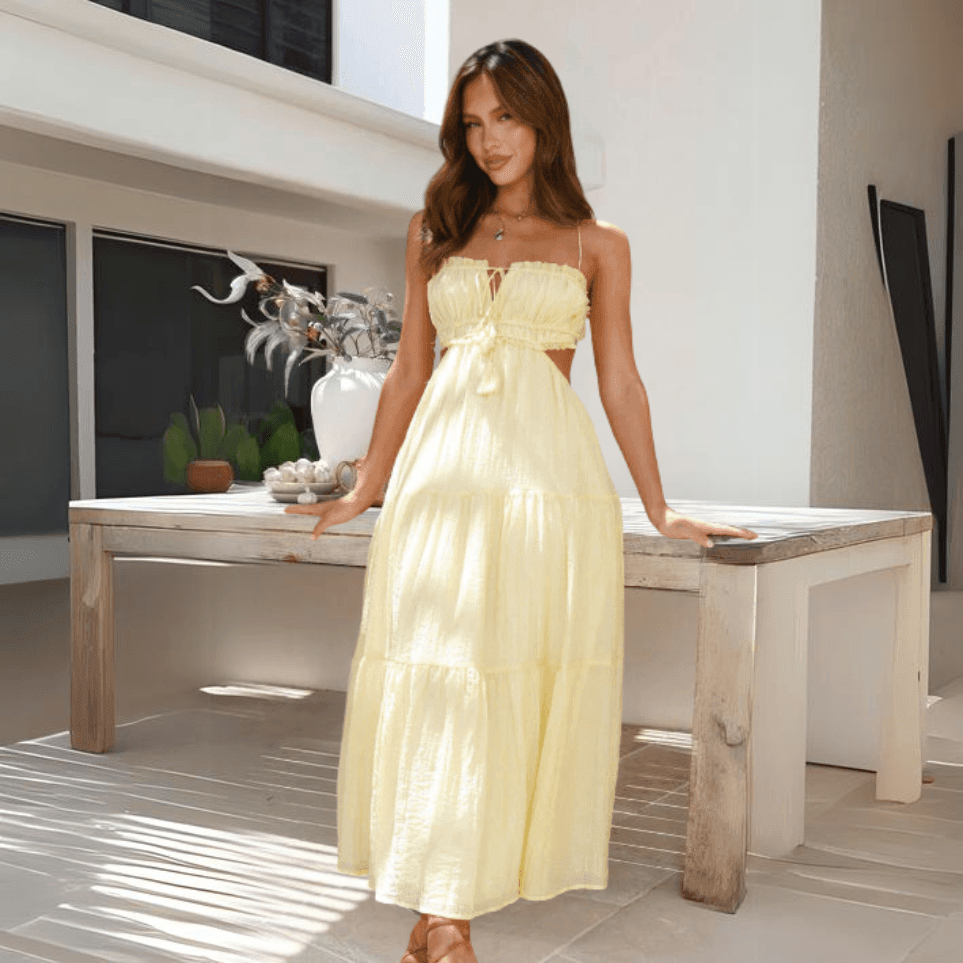 Amina Women's Maxi Dress with Sweetheart Neckline Rebooters Maxi Women's Dresses