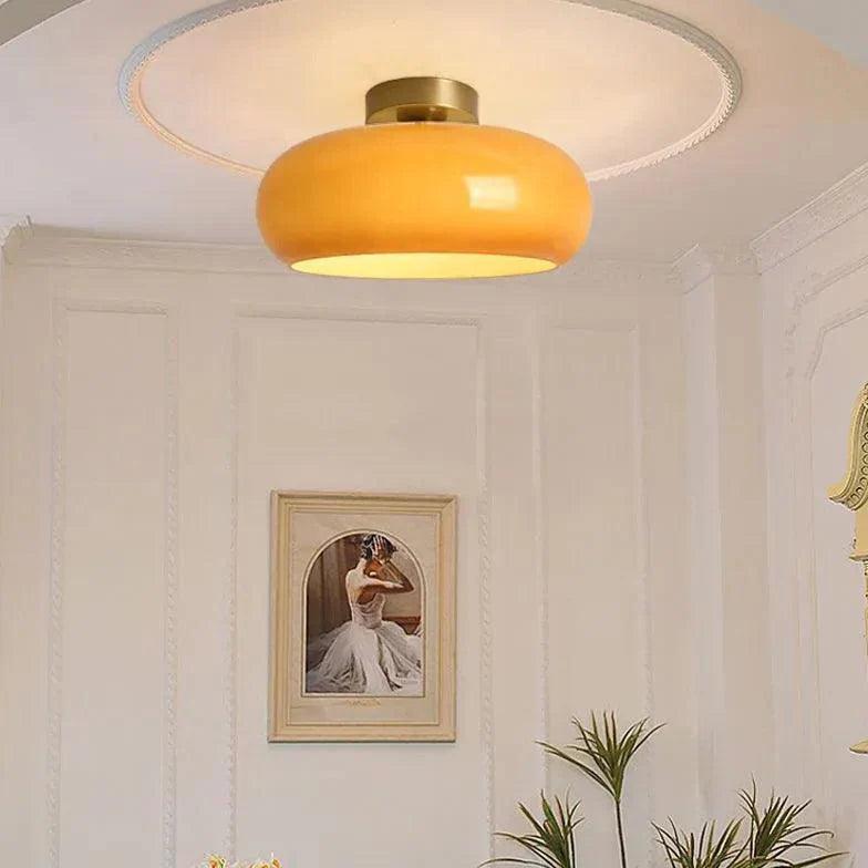 Orange Vintage Glass LED Ceiling Light for Living Rooms - Rebooters