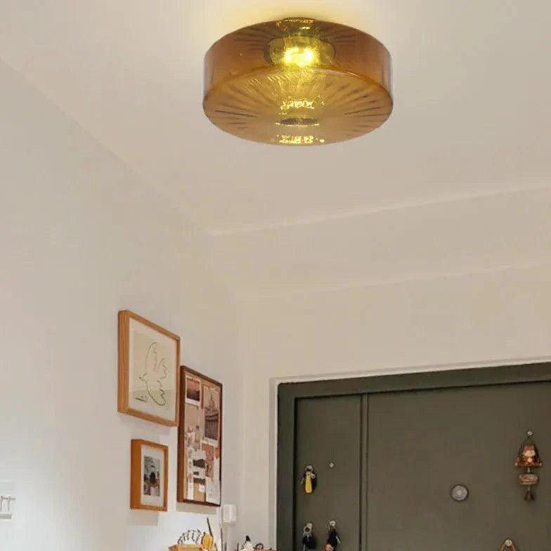 Orange Translucent Glass Vintage Ceiling Light Fixture - Rebooters