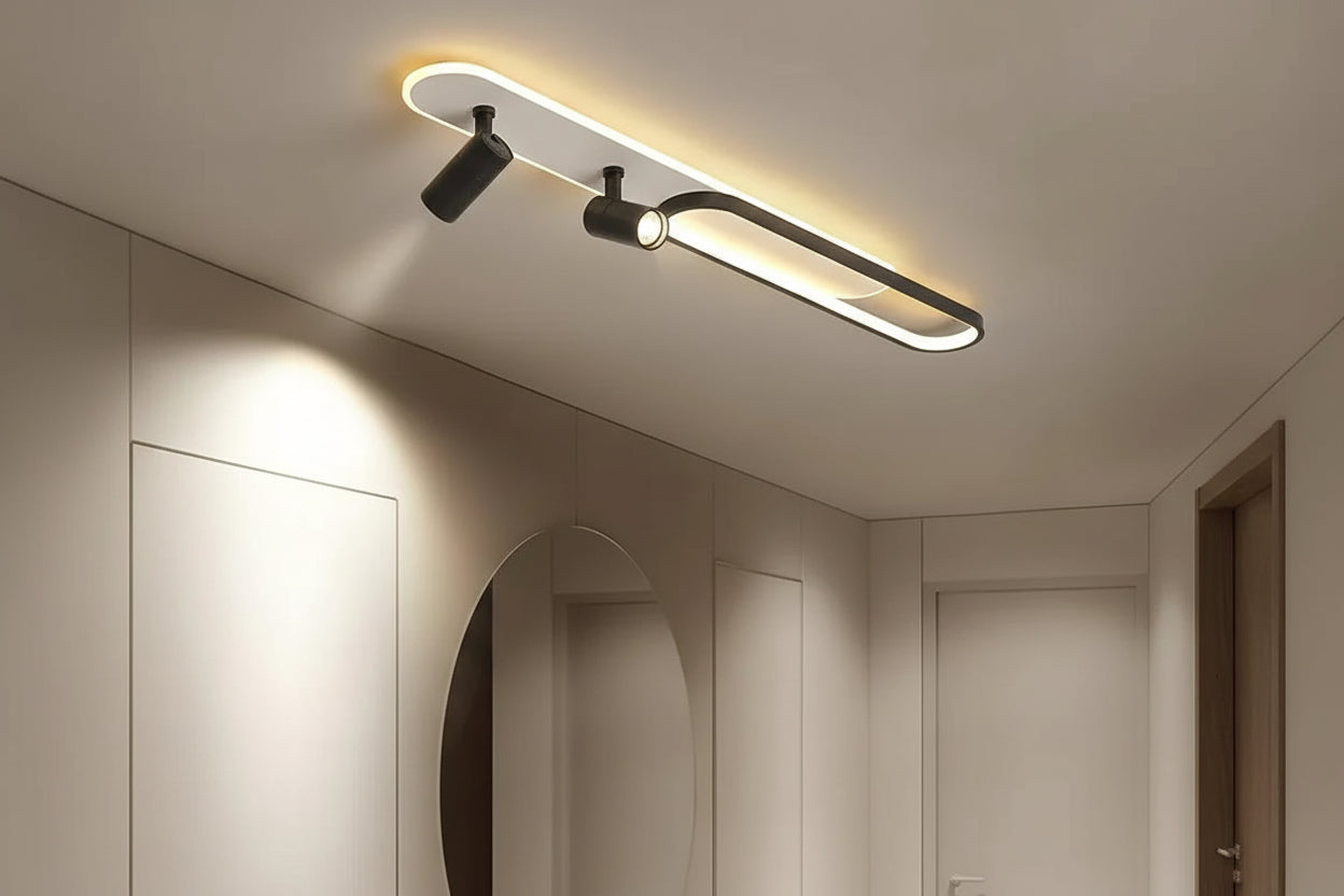 Oval Black Frame LED Modern Ceiling Light for Indoor Use - Rebooters